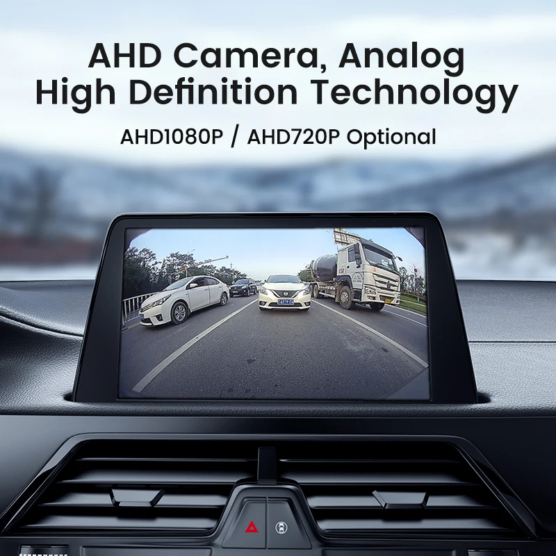 GreenYi AHD 1920x1080P كاميرا الرؤية الخلفية للسيارة 170 ° عدسة عين السمكة الذهبية عالية الدقة للرؤية الليلية كاميرات أمامية عكسية للسيارة G899
