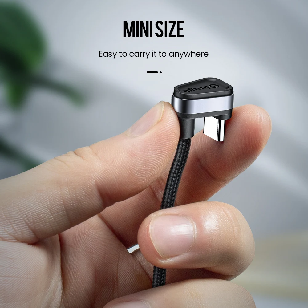 Elough USB نوع C كابل لسامسونج Xiaomi mi Redmi USB C كابل 2.4A شحن سريع الهاتف سلك بيانات نوع C 180 درجة USB C كابل
