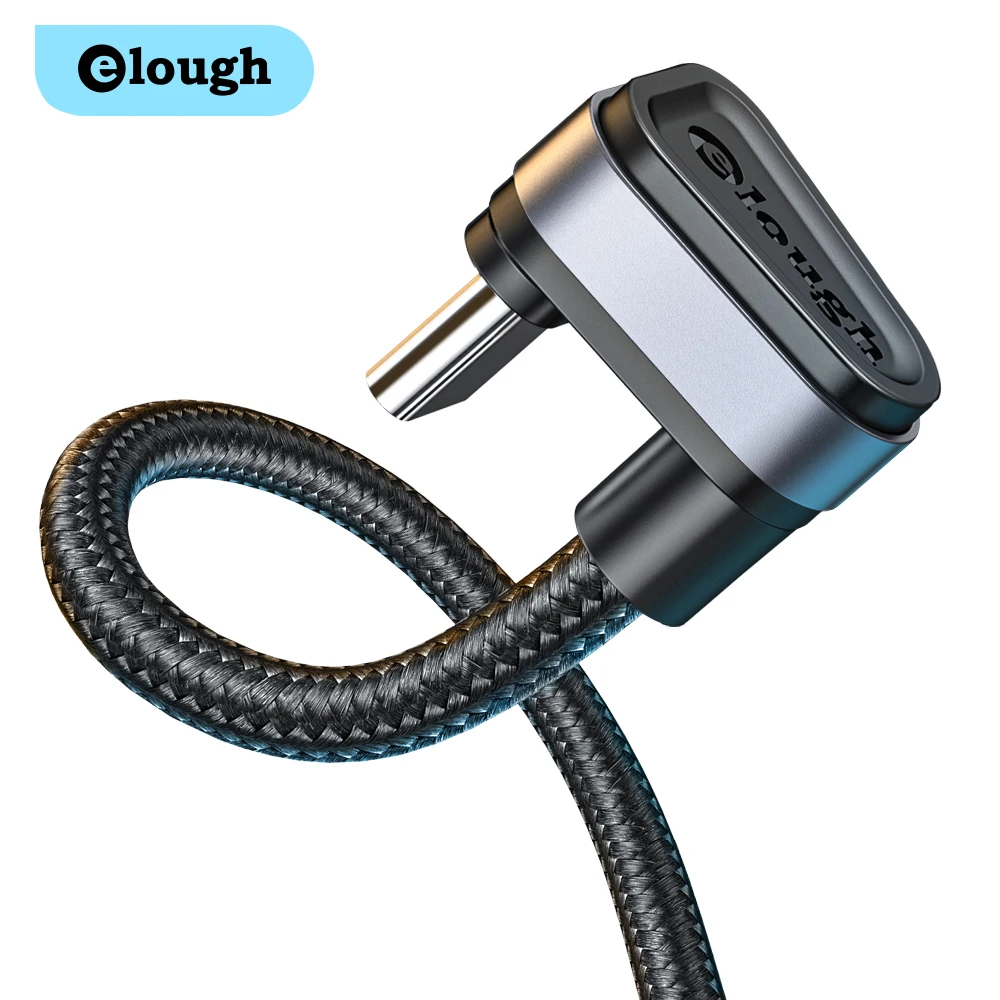 Elough USB نوع C كابل لسامسونج Xiaomi mi Redmi USB C كابل 2.4A شحن سريع الهاتف سلك بيانات نوع C 180 درجة USB C كابل