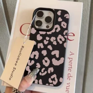 حافظة لهاتف آيفون 16e 16 15 14 13 12 11 Pro Max 16 Plus XS Max X XR الحد الأدنى بطبعة الفهد أنماط Lichee غطاء من البولي يوريثان الناعم
