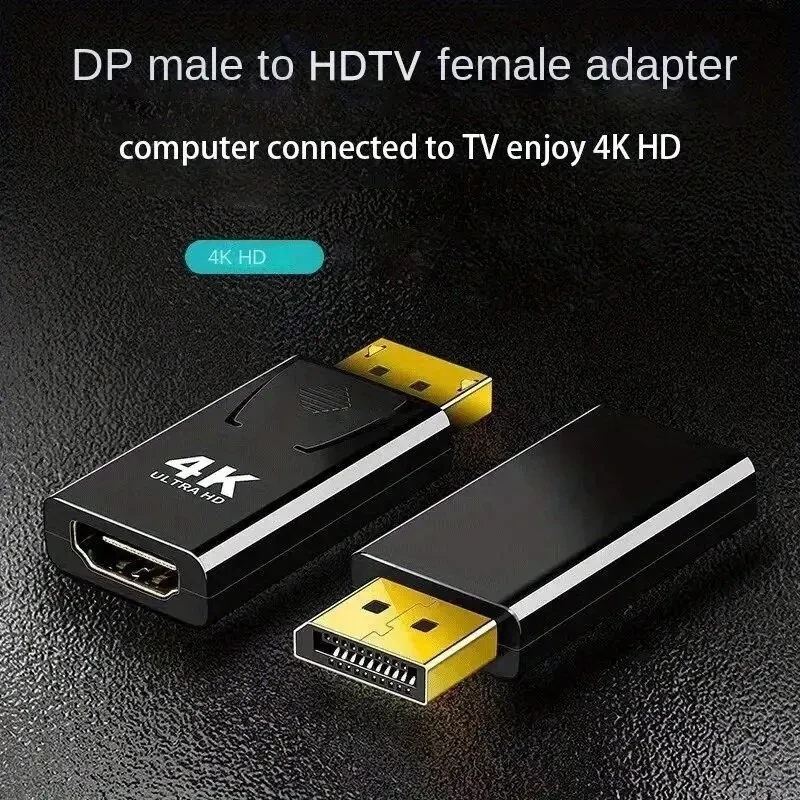 4K DisplayPort إلى HDMI محول متوافق DP ذكر إلى أنثى محول HDMI متوافق 1080P فيديو للكمبيوتر المحمول HDTV