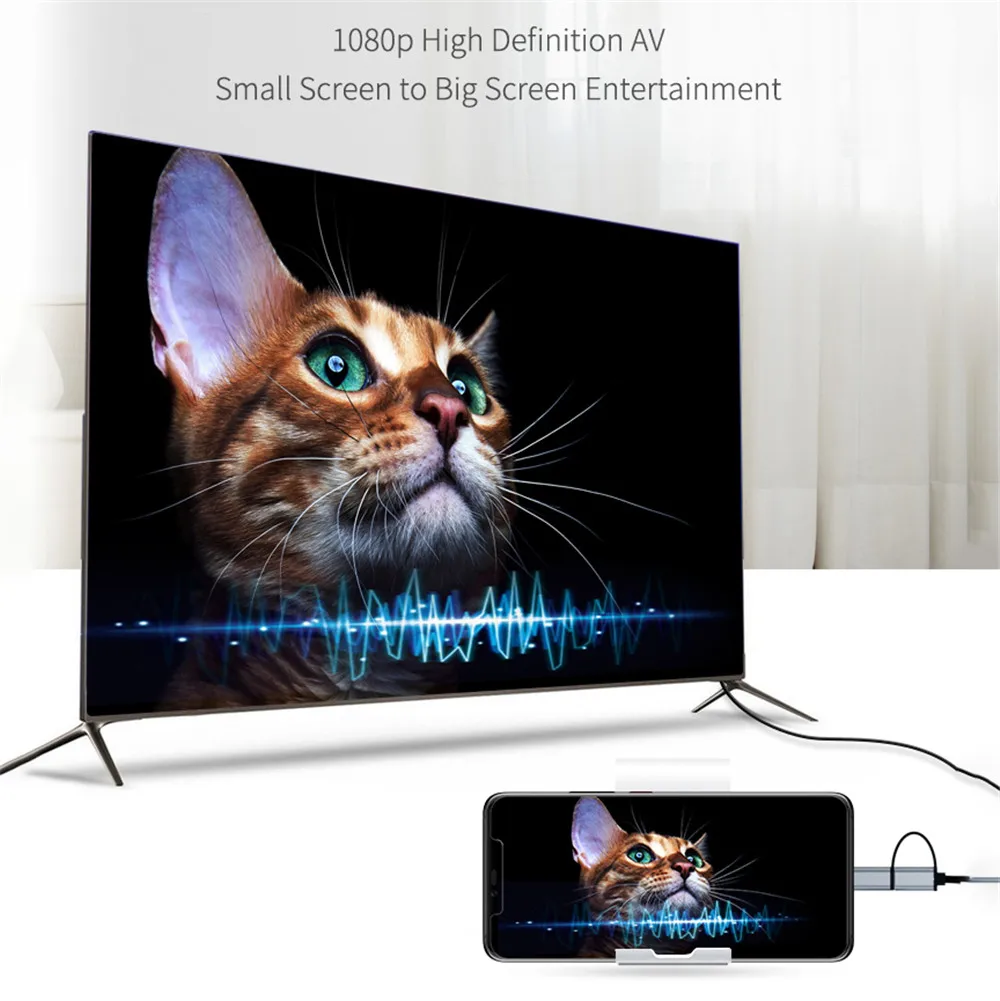 LD39 سلك HD تدفق عرض جهاز استقبال للتليفزيون دونغل مايكرو USB نوع C إلى كابل HDMI شاشة النسخ المتطابق للهاتف أندرويد اللوحي إلى التلفزيون