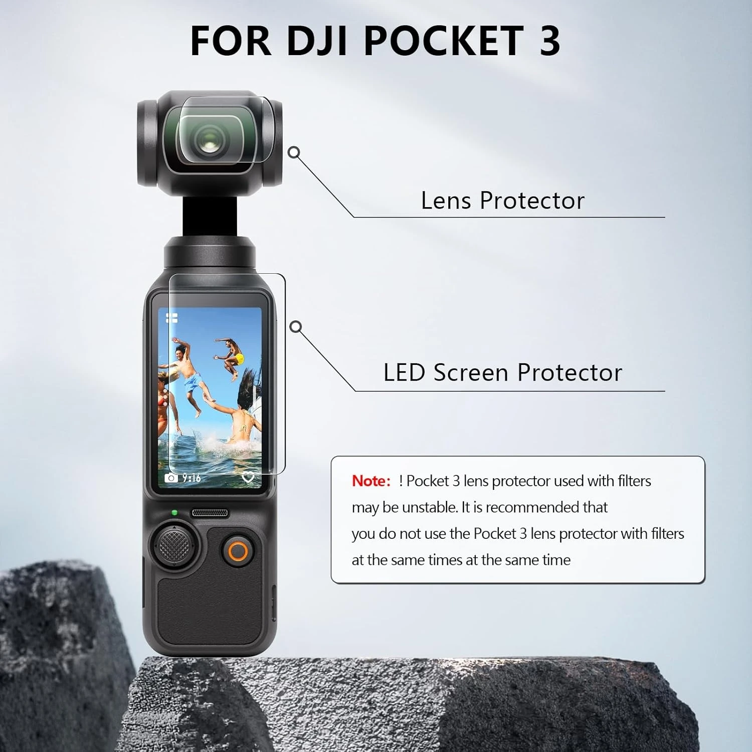 واقي شاشة من الزجاج المقسى لكاميرا DJI OSMO Pocket 4 3 9H 2.5D HD شفاف ومضاد للخدش ملحقات كاميرا الحركة