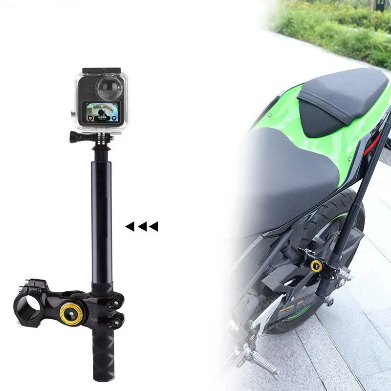 حامل دراجة نارية ودراجة هوائية لـ Insta360 X3 X4 مع عصا سيلفي غير مرئية لكاميرات GoPro Hero12 11 10 وملحقات كاميرات DJI Action