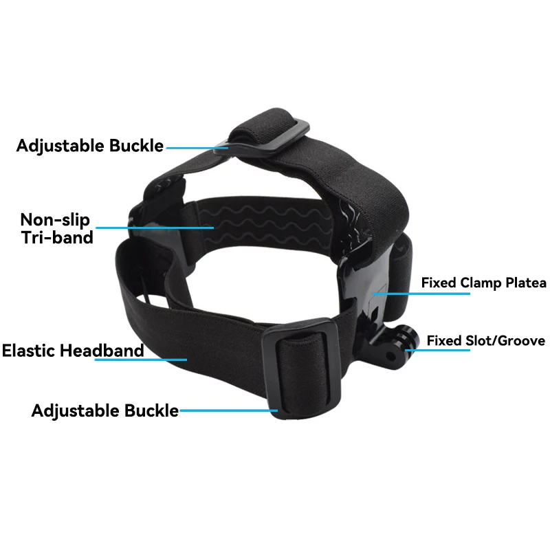 حامل حزام الرأس لـ GoPro Hero 13 12 11 10 9 8 7 Insta 360 X5 X4 X3 GO 3 3S DJI Osmo Action 3 4 5 Pro ملحقات الكاميرات ﻿