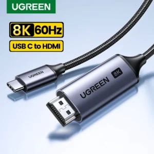كابل UGREEN USB C إلى 4K 8K متوافق مع HDMI 8K/60 هرتز 4K/120 هرتز لجهاز MacBook Pro iMac iPad Pro لهاتف Samsung Galaxy USB C إلى HDMI 2.1