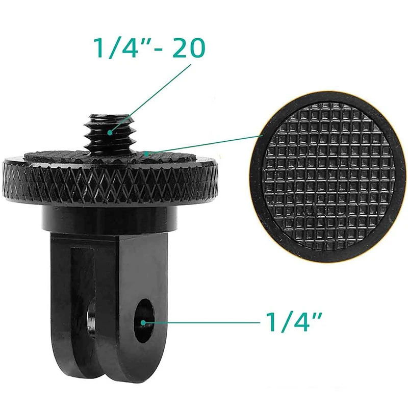 1/4 بوصة المسمار ترايبود محول 360 الدورية جبل حامل ل Go Pro 13 12 11 10 9 Insta 360X5 X4 DJI OSMO 360 كاميرا الملحقات
