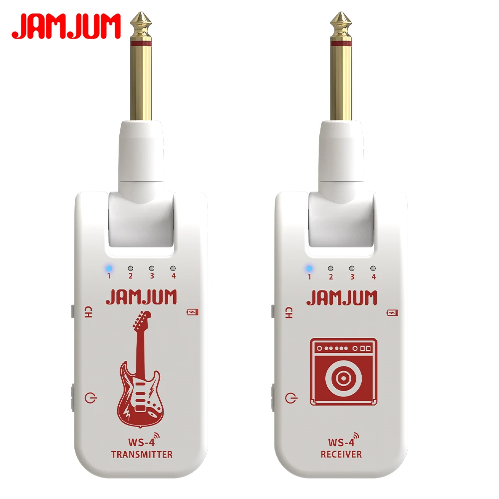 نظام جيتار لاسلكي 2.4G – جهاز إرسال واستقبال أسود للجيتار الكهربائي، EWI، Bass