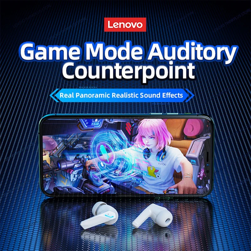 سماعات Lenovo GM2 Pro بلوتوث سماعة أذن لاسلكية داخل الأذن للألعاب بزمن استجابة منخفض سماعات موسيقى مزدوجة الوضع جديدة