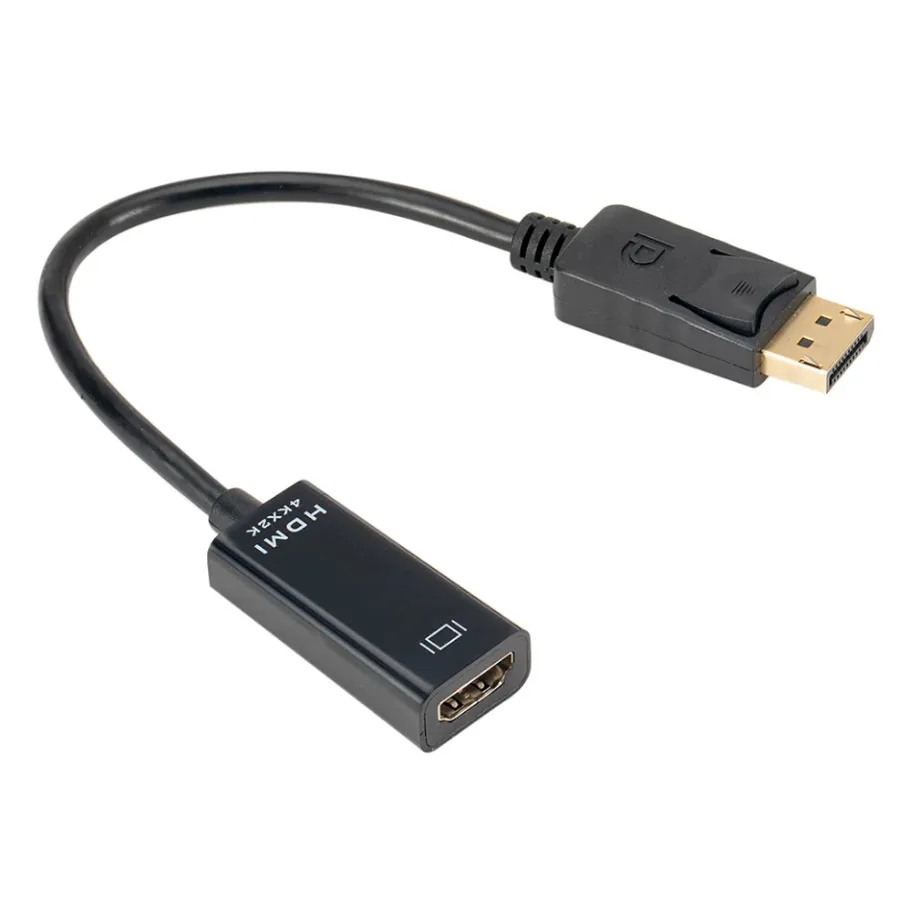 محول محول DP إلى HDMI 4K 1080P ذكر إلى أنثى DisplayPort إلى كابل محول صوت فيديو متوافق مع HDMI لأجهزة الكمبيوتر المحمول والتلفزيون