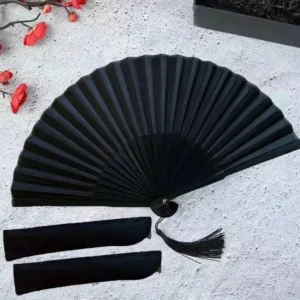 مروحة يدوية سوداء قابلة للطي بتصميم عتيق، مثالية لحفلات الزفاف والمناسبات، ملحقات للرقص والحفلات المنزلية، مراوح زخرفية قابلة للطي