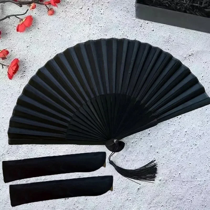 مروحة يدوية سوداء قابلة للطي بتصميم عتيق، مثالية لحفلات الزفاف والمناسبات، ملحقات للرقص والحفلات المنزلية، مراوح زخرفية قابلة للطي