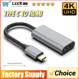 محول من النوع C إلى HDMI بدقة 4K، كابل محول USB C USB3.1 ذكر إلى HDMI أنثى للابتوب والآيباد والتابلت والتلفزيون وماك بوك وجالاكسي