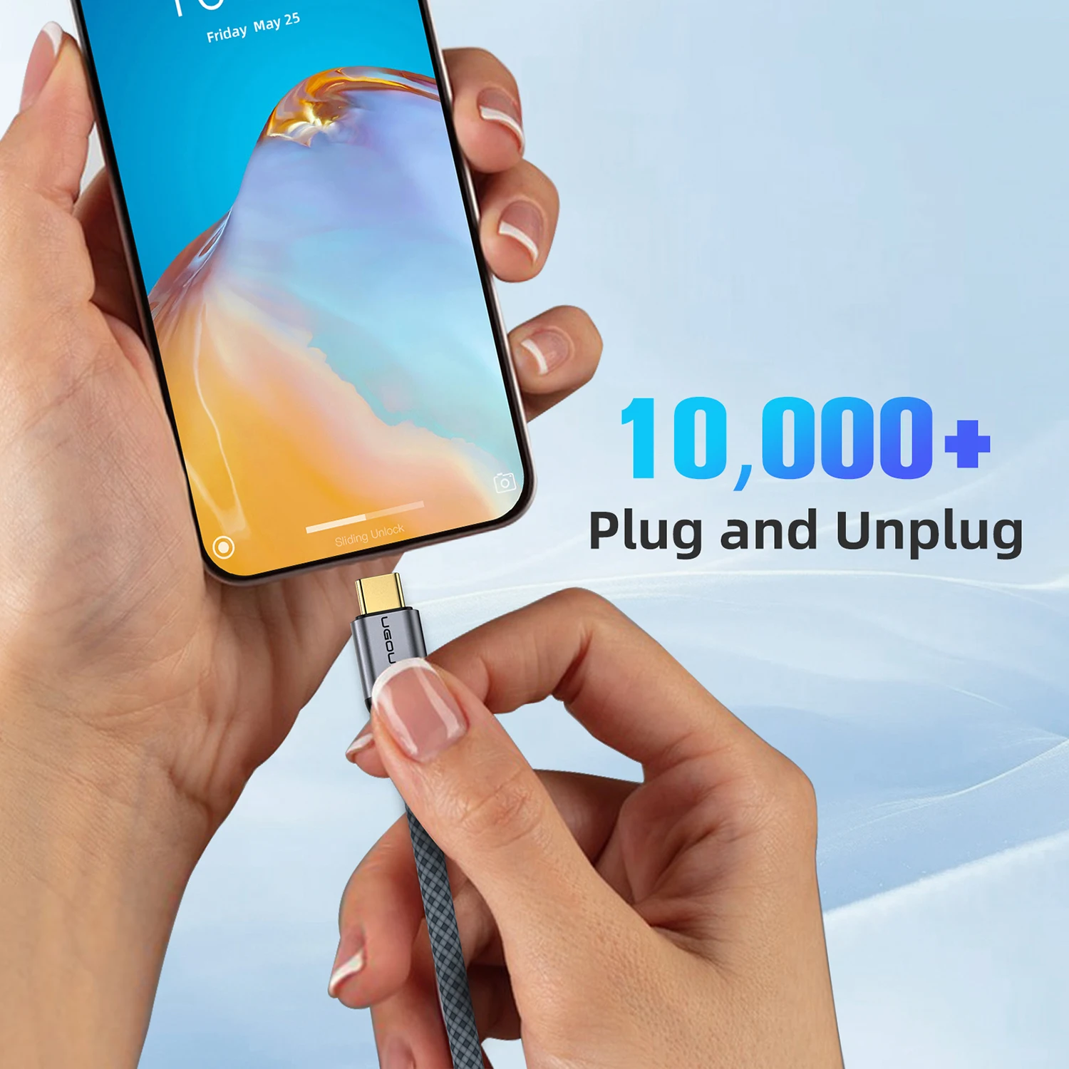 UGOURD USB C إلى HDMI2.0 كابل نوع C إلى HDMI 4K60HZ محول Thunderbolt 3 4 إلى HDTV 2.0 محول كابل آيفون 15 16 ماك بوك