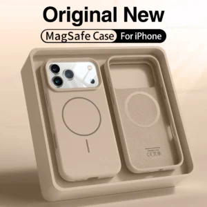 غطاء سيليكون سائل أصلي مغناطيسي لهواتف iPhone 13 و14 و15 و16 و17 و18 Pro Max، متوافق مع نظام Magsafe، غطاء هاتف iPhone 18 Pro Max.