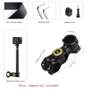 حامل دراجة نارية ودراجة هوائية لـ Insta360 X3 X4 مع عصا سيلفي غير مرئية لكاميرات GoPro Hero12 11 10 وملحقات كاميرات DJI Action