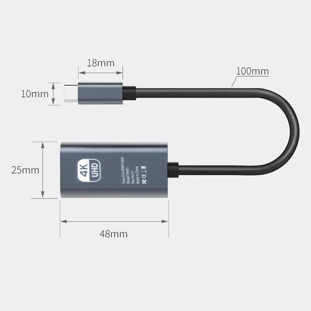 4K 60 هرتز نوع C إلى HDMI محول USB 3.1 HUB HDTV محول كابل آيفون 15 محول التلفزيون للكمبيوتر ماك بوك باد سامسونج المحمول