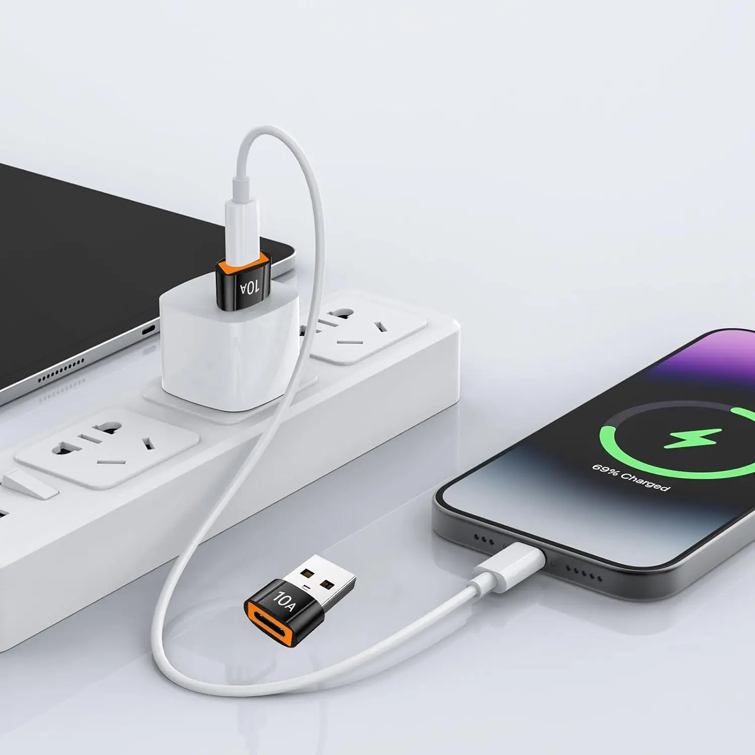 محولات شحن صغيرة من USB A إلى USB C، محول USB إلى USB C، سهلة التوصيل للكاميرات وملحقات سماعات الرأس