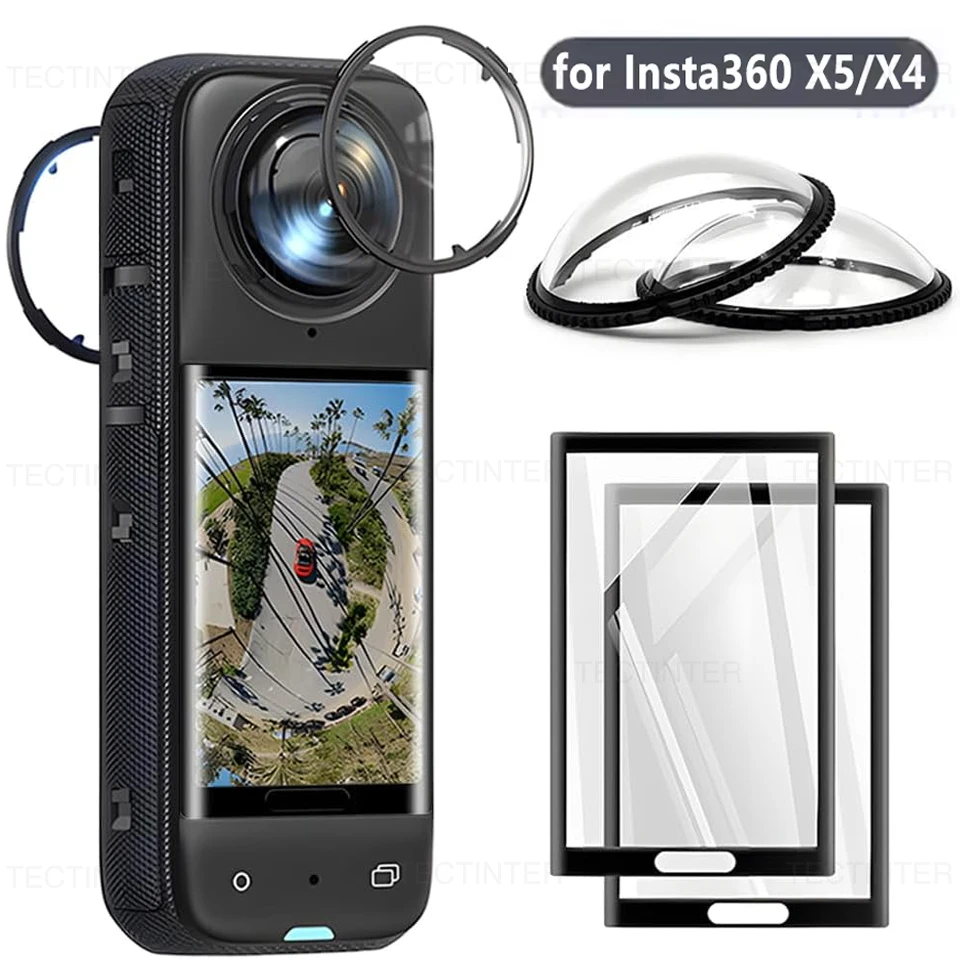 ل Insta360 X4 عدسة الحرس + واقي للشاشة الزجاج المقسى المضادة للخدش طبقة رقيقة واقية ل Insta 360X5/X4 ملحقات الكاميرا