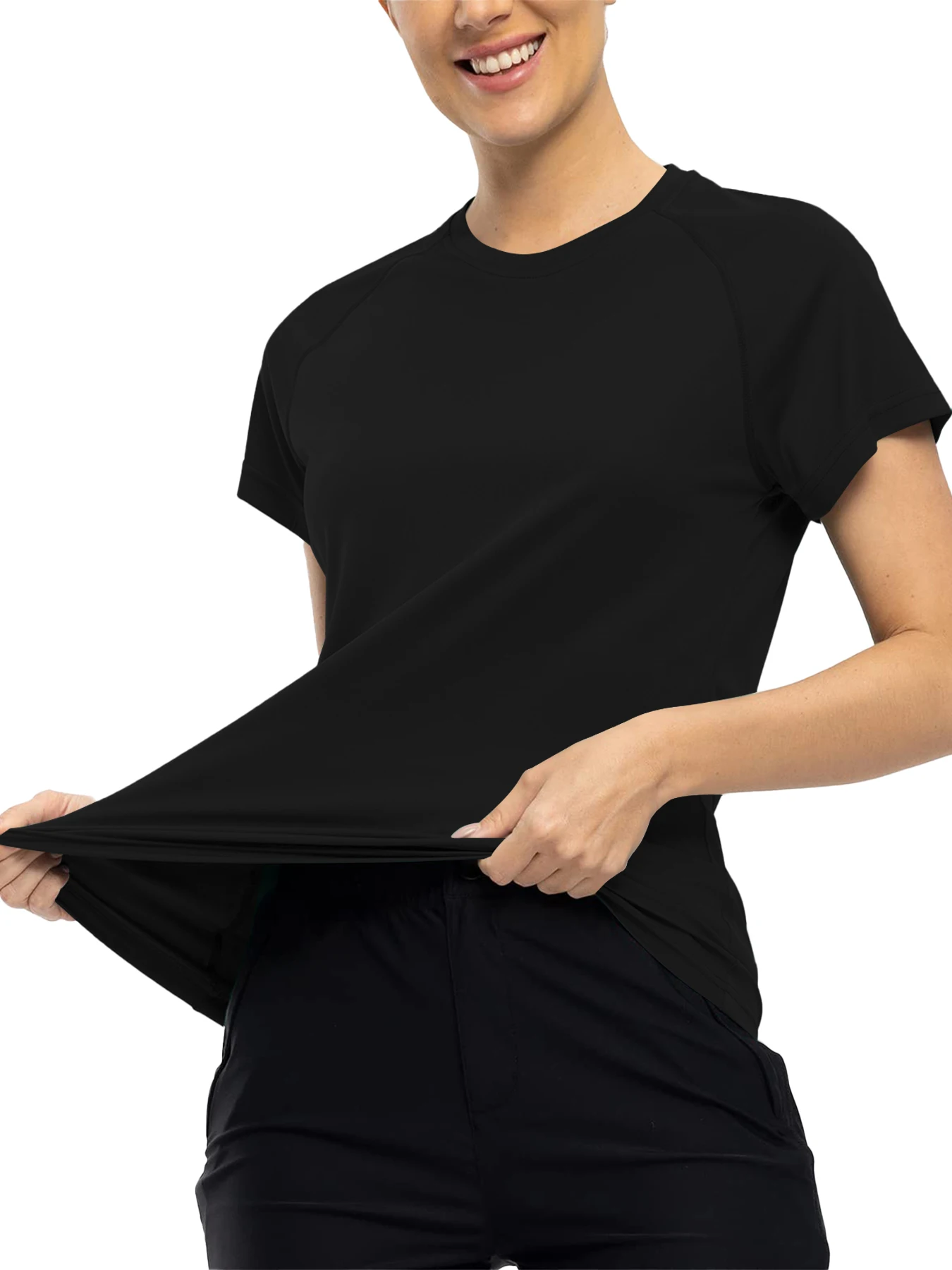 المرأة سريعة الجافة قصيرة الأكمام مرونة رياضة الرطوبة فتل جولة الرقبة تي شيرت التدريب ممارسة رياضة قميص رياضي