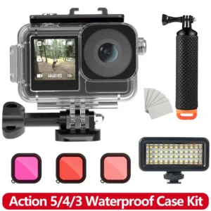عمل 5/4/3 حافظة مقاومة للماء للغوص تحت الماء غطاء حماية لـ DJI Osmo Action 5 PRO 4 3 ملحقات كاميرا الحركة