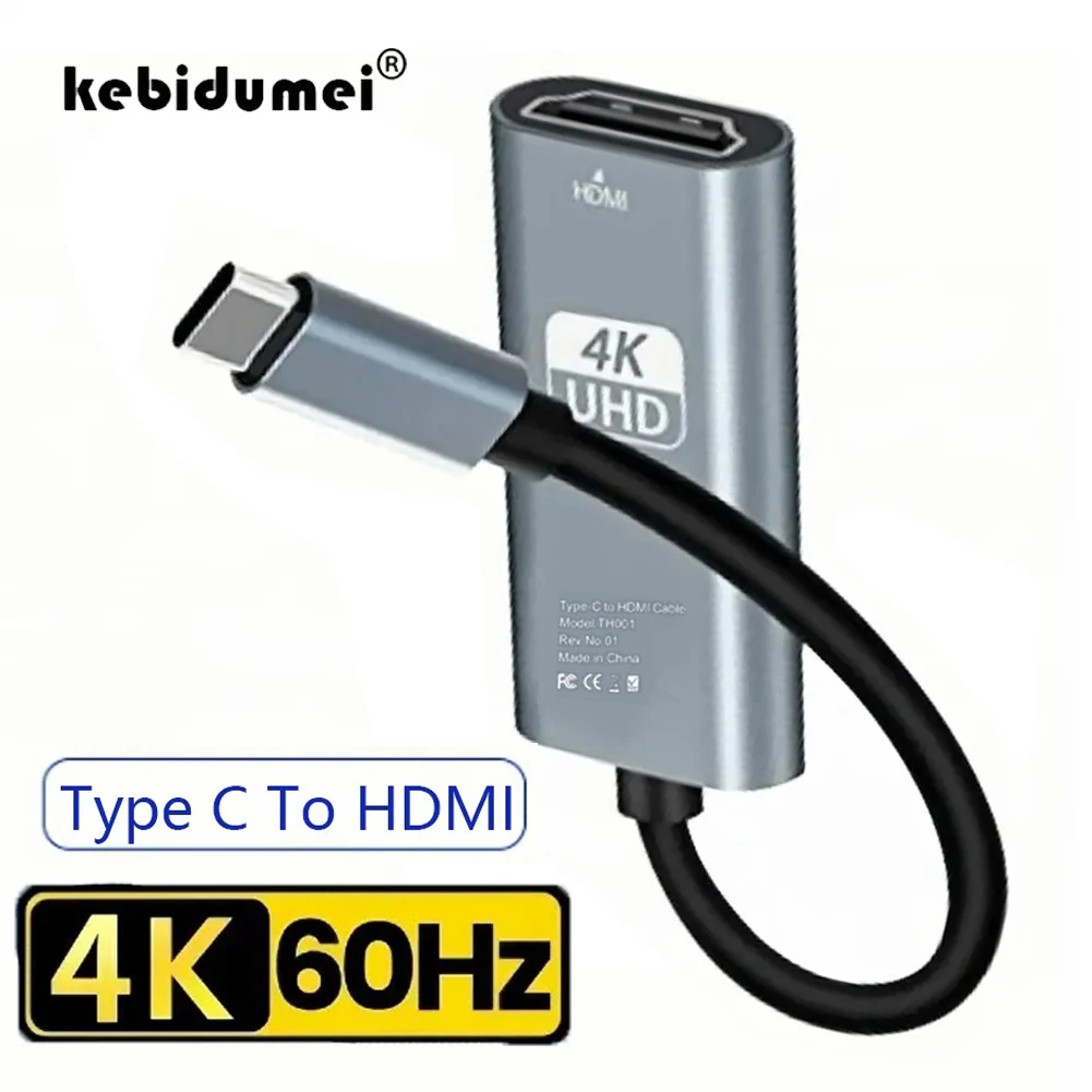 4K 60 هرتز نوع C إلى HDMI محول USB 3.1 HUB HDTV محول كابل آيفون 15 محول التلفزيون للكمبيوتر ماك بوك باد سامسونج المحمول