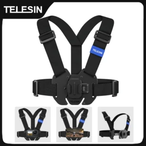 TELESIN شريط للصدر جبل صدرية حزام جبل ل GoPro بطل 13 12 11 10 9 8 7 6 5 Insta360 DJI عمل كاميرا الملحقات