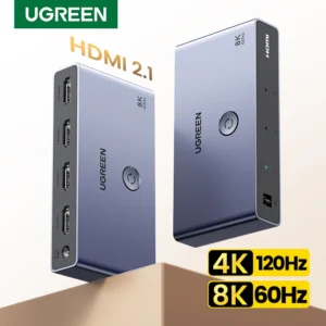 UGREEN HDMI 2.1 2.0 8K التبديل 3 في 1 خارج مع جهاز التحكم عن بعد 8K @ 60Hz ، 4K @ 120Hz محول الخائن الجلاد لأجهزة Xbox PS5