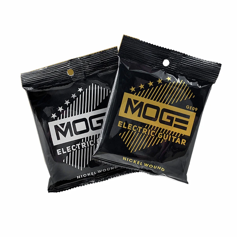 MOGE سداسية الكربون الصلب سلاسل الغيتار الكهربائي سبائك النيكل سوبر ضوء التوتر الملحقات
