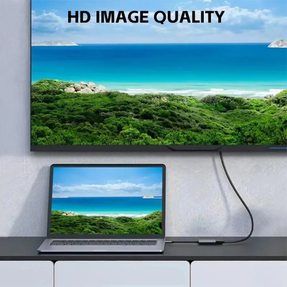 محول من النوع C إلى HDMI بدقة 4K، كابل محول USB C USB3.1 ذكر إلى HDMI أنثى للابتوب والآيباد والتابلت والتلفزيون وماك بوك وجالاكسي