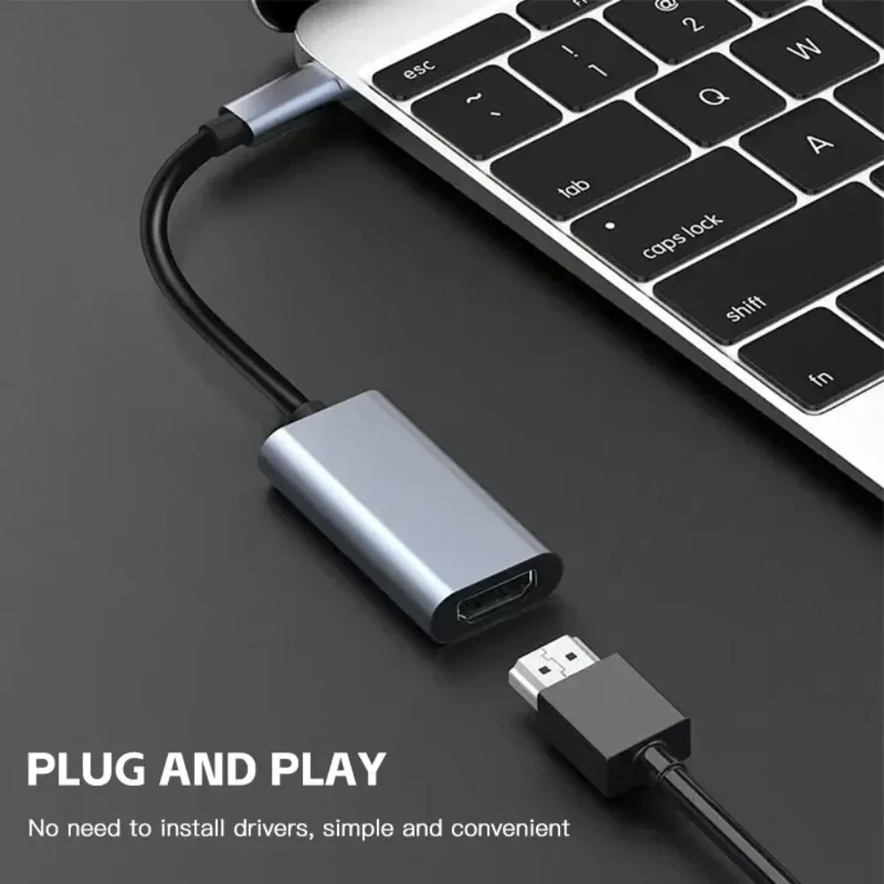 محول من النوع C إلى HDMI بدقة 4K، كابل محول USB C USB3.1 ذكر إلى HDMI أنثى للابتوب والآيباد والتابلت والتلفزيون وماك بوك وجالاكسي