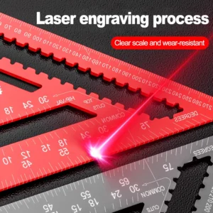 النجارة سبائك الألومنيوم مثلث مقاييس قياس أدوات قياس عالية الدقة علامة زاوية حاكم متري وإمبراطوري