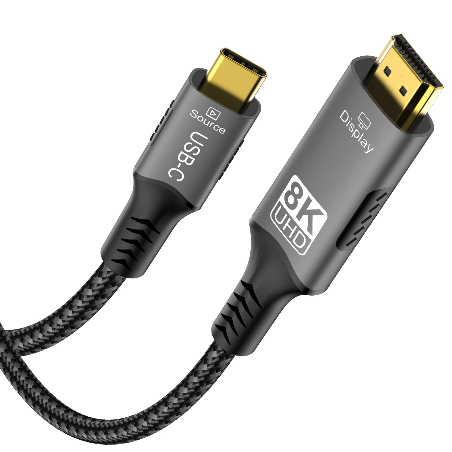كابل محول USB C إلى HDMI 2.1 بدقة 8K وتردد 60 هرتز، كابل Type C إلى HDMI متوافق مع Thunderbolt 3 لأجهزة MacBook Pro وiPad Pro واللابتوب.