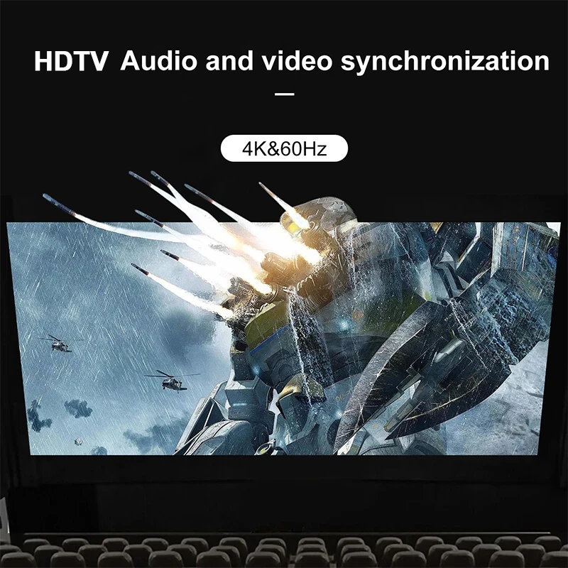 محول فيديو 4K 60Hz 3D ميني بثلاثة منافذ، محول فيديو 4K@30/1080P، 3 مداخل ومنفذ واحد للإخراج، كابل موزع لـ DVD وHDTV وXbox وPS4