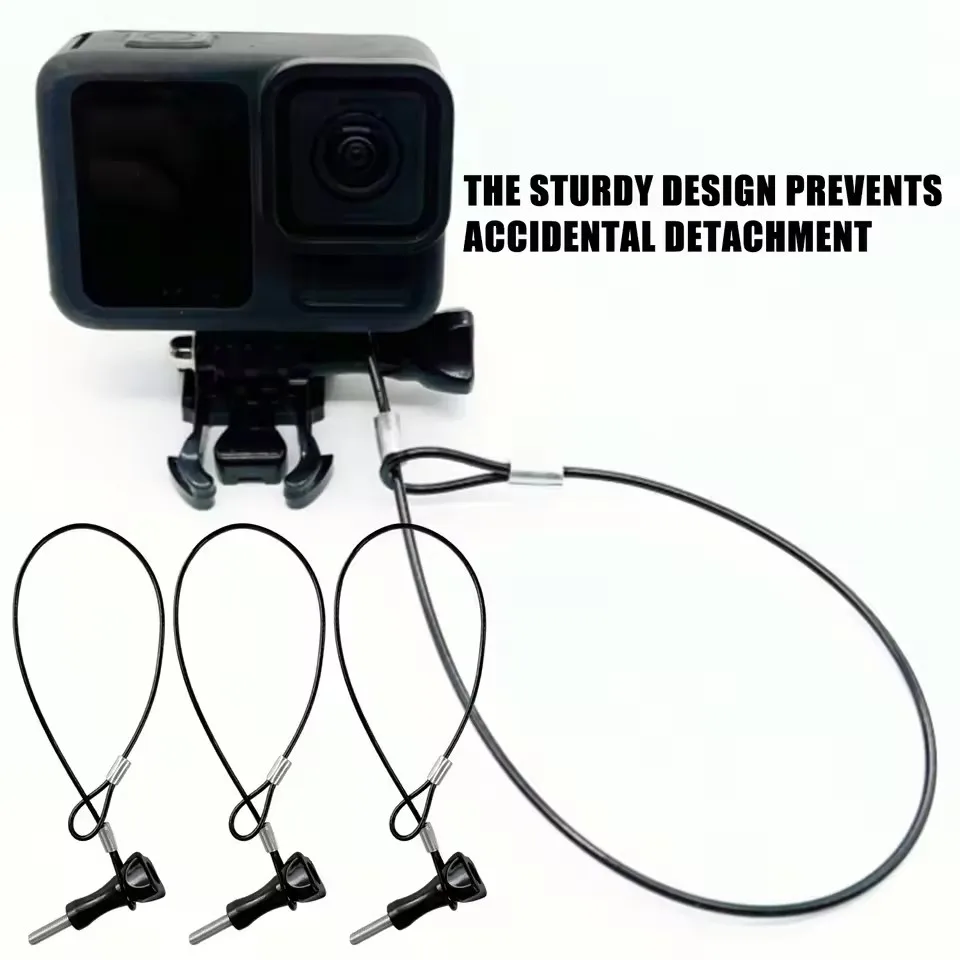 كاميرا محمولة مضادة للضياع حبل أمان الفولاذ المقاوم للصدأ سلك كابل الحبل ل GoPro 13 12 Insta360 X5 X4 X3 DJI Action 4 Pocket 3