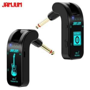 نظام جيتار لاسلكي 2.4G – جهاز إرسال واستقبال أسود للجيتار الكهربائي، EWI، Bass