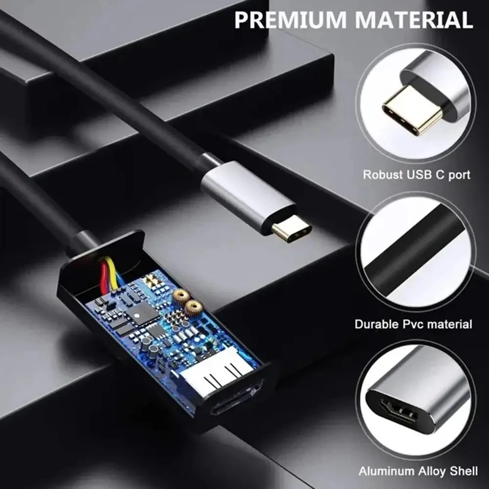 4K 60 هرتز نوع C إلى HDMI محول USB 3.1 HUB HDTV محول كابل آيفون 15 محول التلفزيون للكمبيوتر ماك بوك باد سامسونج المحمول