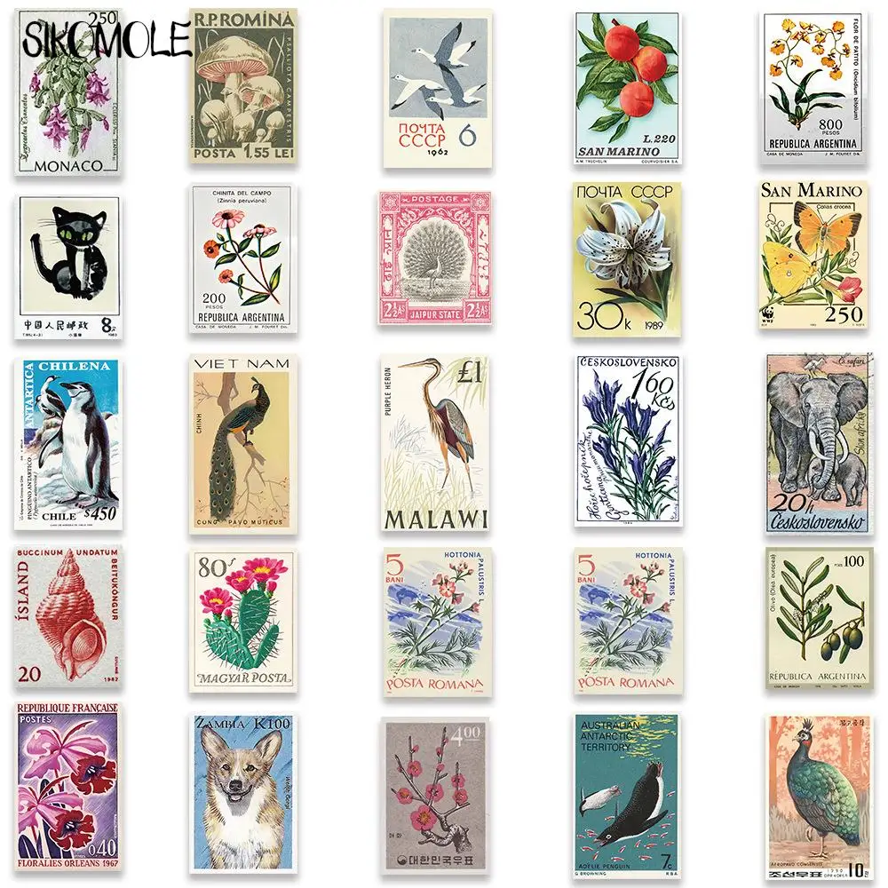 10/30/50 قطعة الكرتون الرجعية الفن Stamps ملصقات النمط الياباني DIY بها بنفسك السفر الأمتعة الغيتار الثلاجة محمول الكتابة على الجدران ملصق طفل الشارات
