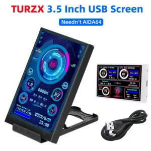 3.5 بوصة IPS نوع C شاشة ثانوية للكمبيوتر وحدة المعالجة المركزية GPU RAM HDD عرض 320*480 USB شاشات كريستال بلورية بحرية AIDA64 ويندوز 10 11