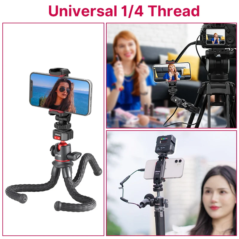 Ulanzi ST-06S عمودي اطلاق النار الهاتف جبل حامل ل DSLR شاشة كاميرا جبل ترايبود جبل المشبك للهواتف الذكية مدونة فيديو اطلاق النار