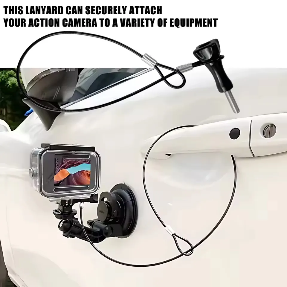 كاميرا محمولة مضادة للضياع حبل أمان الفولاذ المقاوم للصدأ سلك كابل الحبل ل GoPro 13 12 Insta360 X5 X4 X3 DJI Action 4 Pocket 3