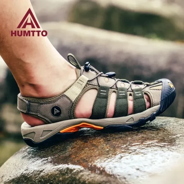 HUMTTO الصيف الصنادل في الهواء الطلق للرجال تنفس حذاء للسير مسافات طويلة المياه الشاطئ الرجال الصنادل التخييم تسلق أكوا حذاء رياضة HT- 710445 أ