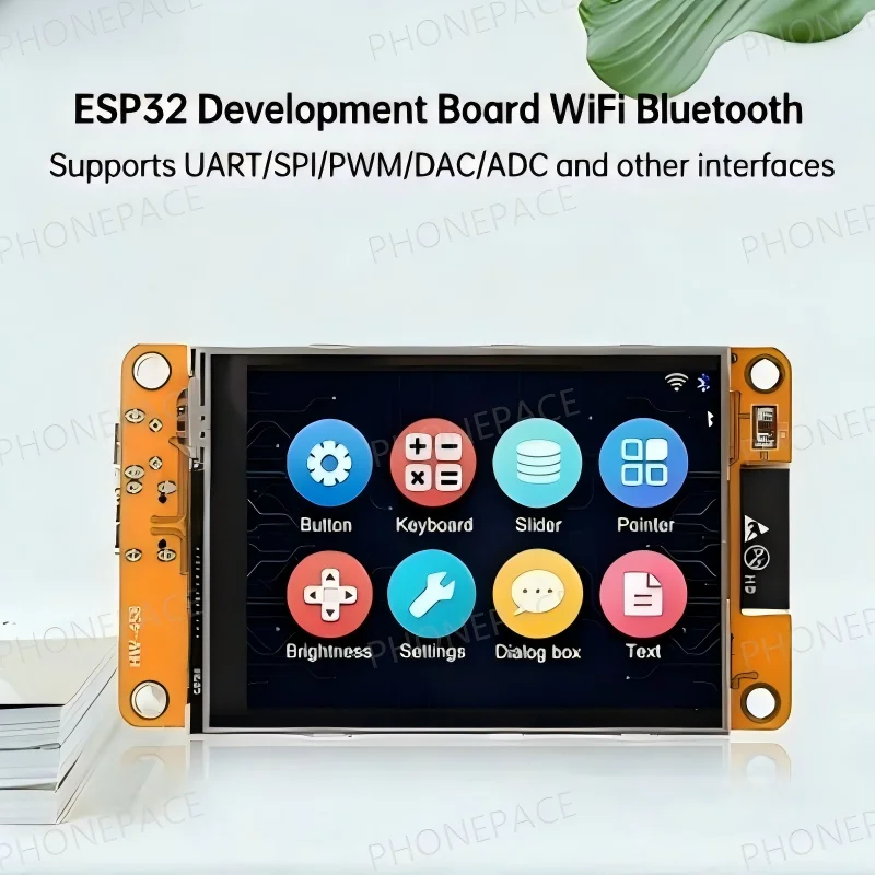 لوحة تطوير ESP32 مع شاشة لمس TFT مقاس 2.8 بوصة، واي فاي وبلوتوث، للبرمجة الذاتية مع أوراق تعليمية مجانية