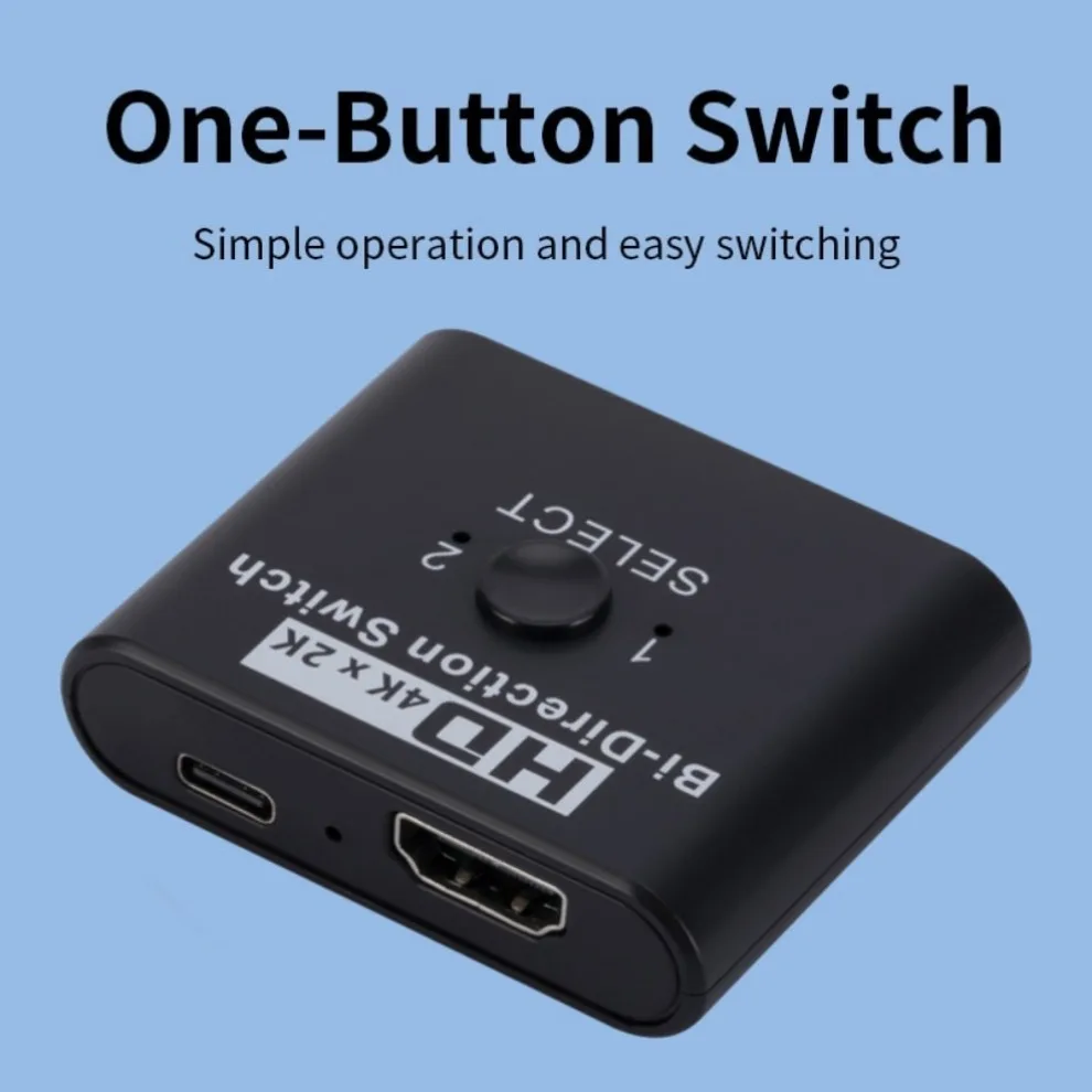 موزع ومبدل HDMI متوافق مع تقنية 4K، ثنائي الاتجاه 1x2/2x1، مبدل HDMI 2 في 1، مناسب لأجهزة PS4/3 وصندوق التلفزيون، محول ومبدل.