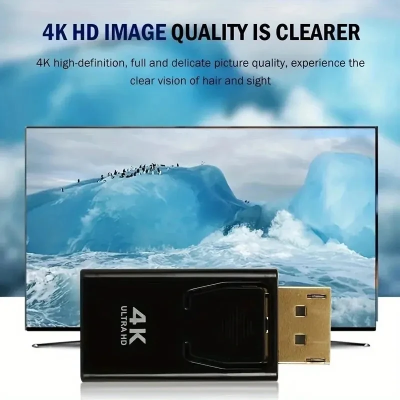 4K DisplayPort إلى HDMI محول متوافق DP ذكر إلى أنثى محول HDMI متوافق 1080P فيديو للكمبيوتر المحمول HDTV