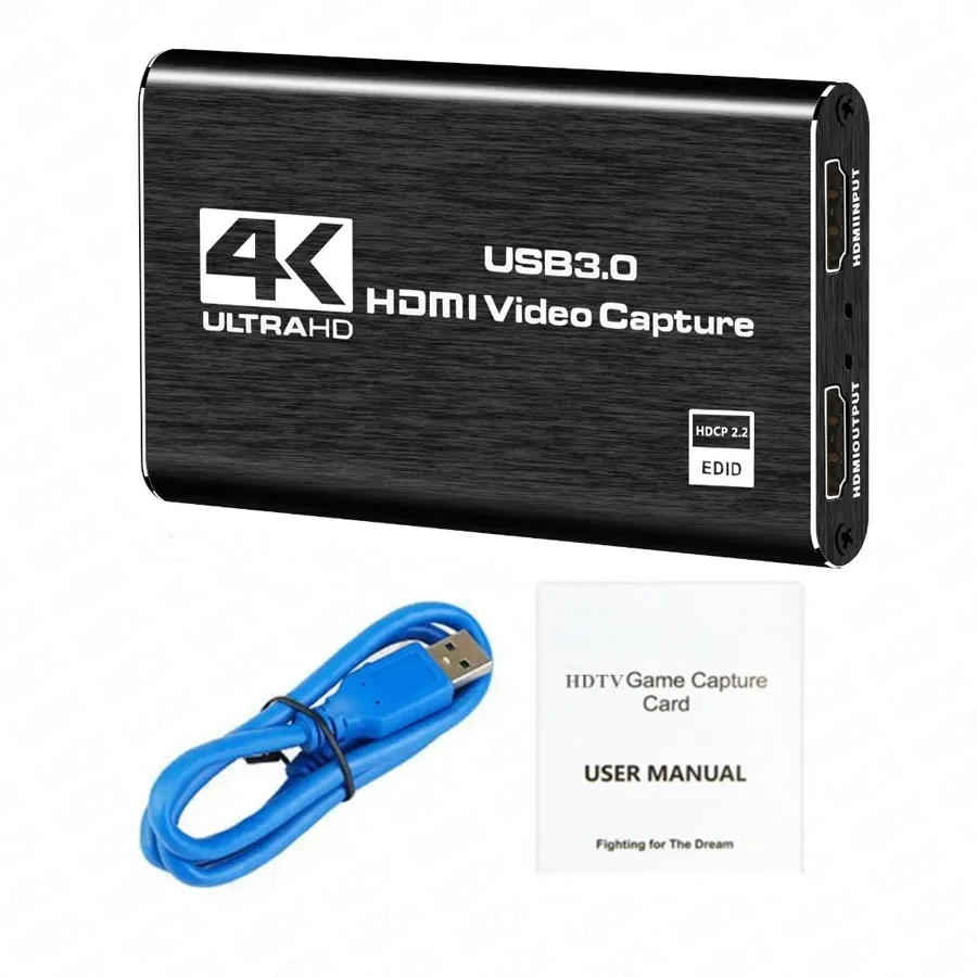 4K USB 3.0 بطاقة التقاط الفيديو HDMI-متوافق 1080P HD مسجل فيديو المنتزع للكمبيوتر PS4 OBS لعبة تسجيل لعبة الصوت هيئة التصنيع العسكري