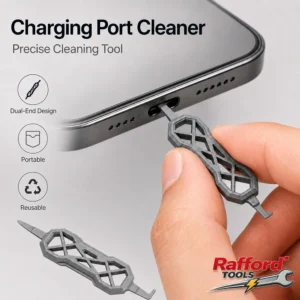 منظف منافذ الشحن المحمول من رافورد، أداة إزالة الغبار للهواتف بمنفذين USB-C ومنفذ USB-A وUSB-B وUSB-C