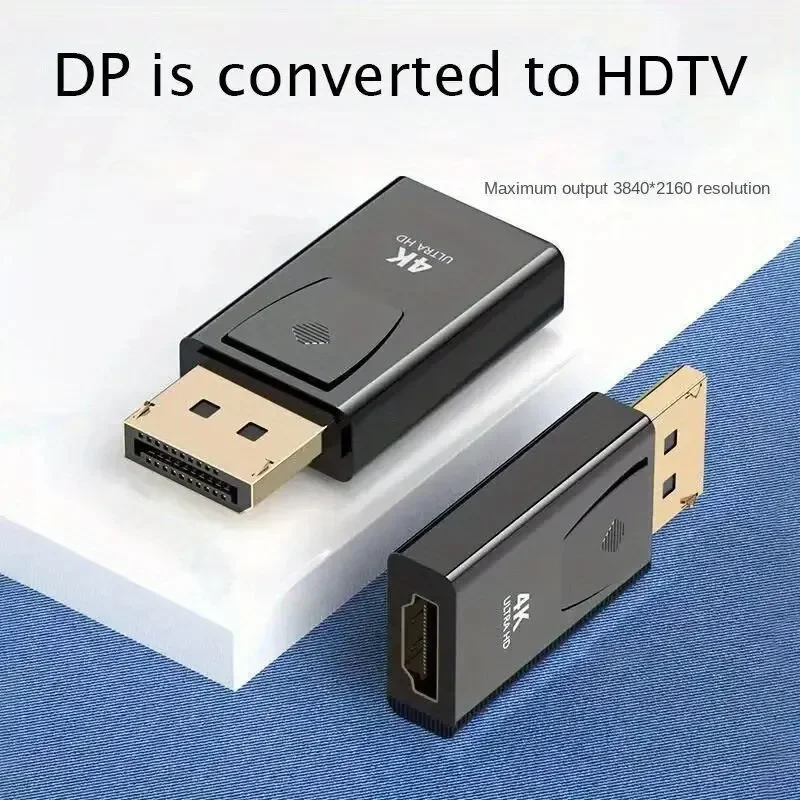 4K DisplayPort إلى HDMI محول متوافق DP ذكر إلى أنثى محول HDMI متوافق 1080P فيديو للكمبيوتر المحمول HDTV