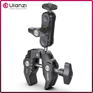 Ulanzi R094 مشبك معدني فائق مع مشبك ذراع سحري برأس كروي مزدوج مع فتحة 1/4 بوصة 3/8 بوصة لكاميرا DSLR حامل ميكروفون خفيف