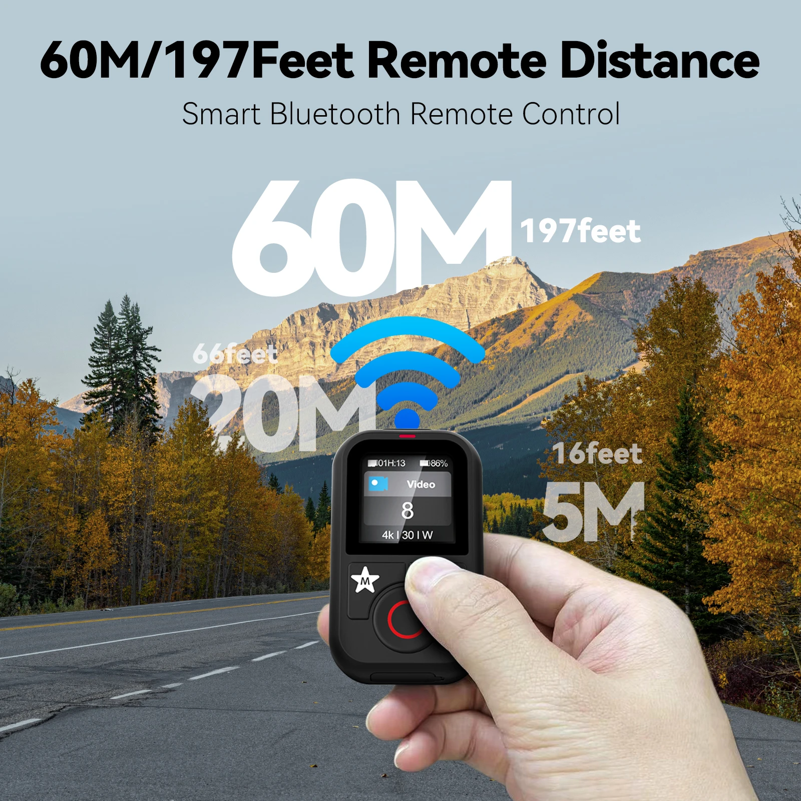 TELESIN مقاوم للماء بلوتوث التحكم عن بعد ل GoPro بطل 13 12 11 10 9 8 ماكس مع شريط للرسغ لملحقات كاميرا الحركة